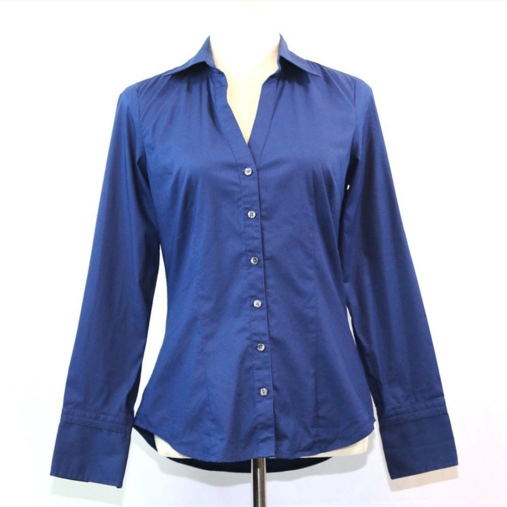 Express Design Studio Blue Purple Button Down M